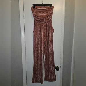 Rue21 Strapless Jumpsuit with Red and White Stripes
